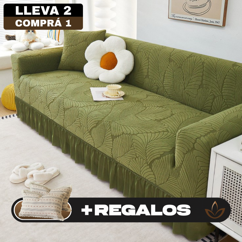 [Llevá 2 Pagá 1] Funda para Sofá Santino en Algodón y Poliéster (¡Diseño Majestuoso y Confortable!) +2 Almohadas de Regalo