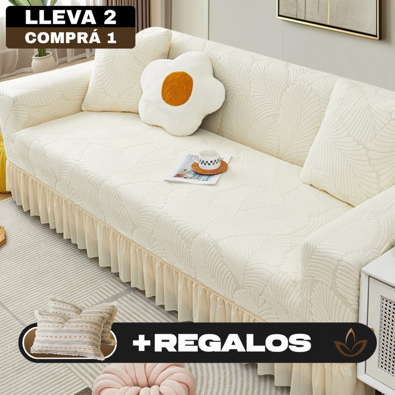 [Llevá 2 Pagá 1] Funda para Sofá Santino en Algodón y Poliéster (¡Diseño Majestuoso y Confortable!) +2 Almohadas de Regalo