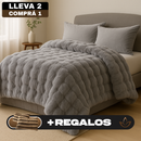 [Llevá 2 Pagá 1] Juego de Cama Eluna Aterciopelado con Tela Antialérgica (¡Tu habitación más moderna y acogedora!) +REGALOS: 2 Fundas para Almohadas