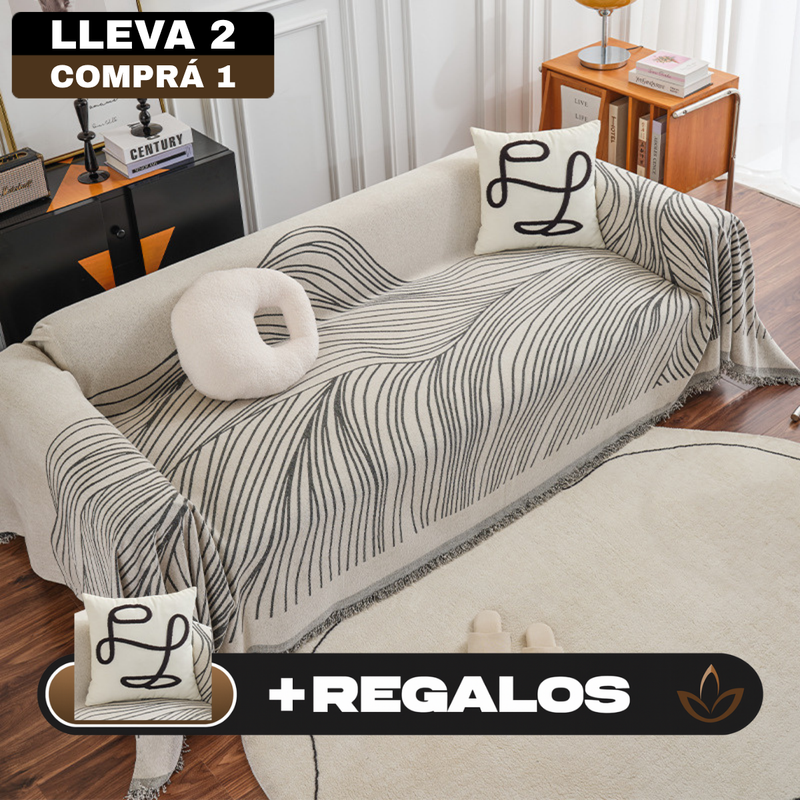 [¡Llevá 2 Pagá 1!] Funda para Sofá Clara(Calidad y Comodidad para tu Hogar) + 2 REGALOS: 2 Fundas para Almohadones