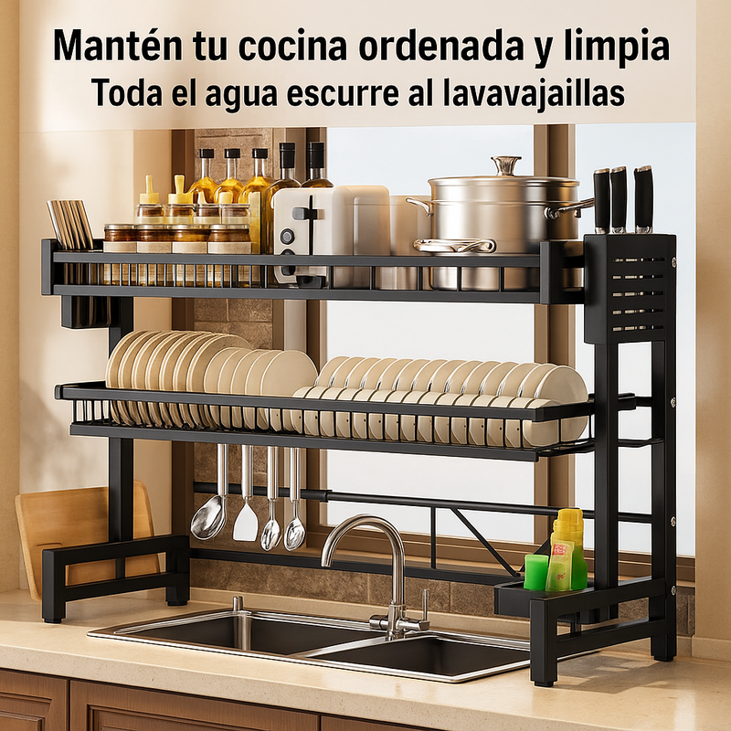 Organizador de Cocina Inteligente en Acero Inoxidable (¡Espacioso y Perfecto para Transformar tu Cocina!) +REGALO: Kit de Utensilios de Cocina