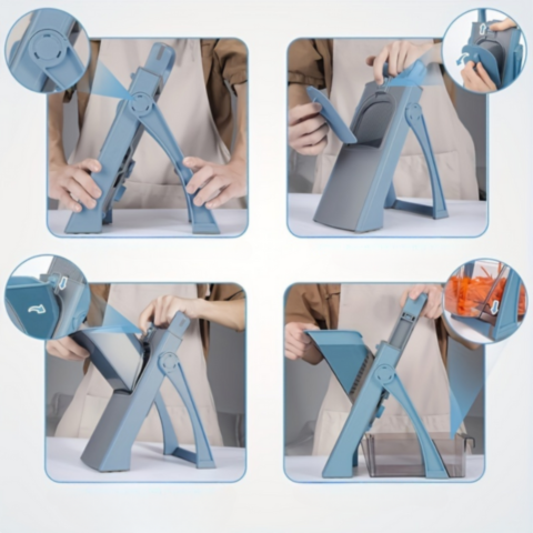 [Llevá 2 Pagá 1] Cortador de Verduras Multifuncional en Acero Inoxidable con Hoja Ajustable +REGALO: Kit de Utensilios de Cocina