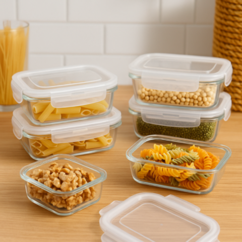 Kit con 15 Frascos Herméticos de Vidrio + 10 Vasos de Vidrio Aruba [¡ÚLTIMAS UNIDADES EN STOCK!]