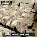 [Llevá 2 Pagá 1] Juego Completo de Ropa de Cama Estampada en 100% Algodón Premium +REGALOS: 2 Fundas para Almohada