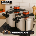 [Llevá 2 Pagá 1] Olla a Presión Supor de 3 Capas de Acero Inoxidable con Manijas de Goma | Seguridad Total para tu Cocina + Kit de Utensilios de Cocina