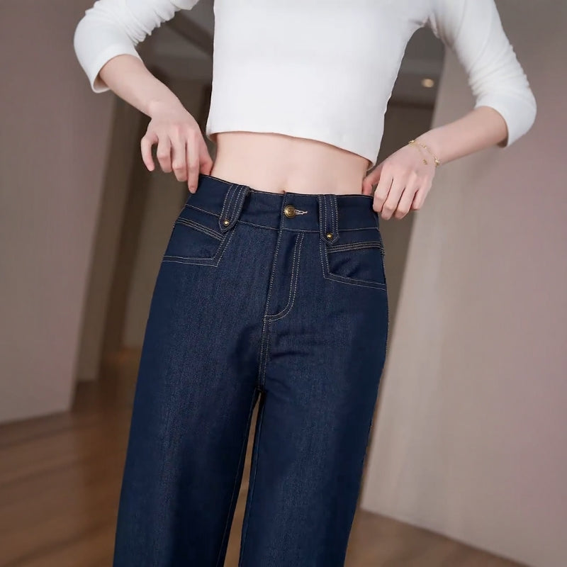 [Llevá 3 Pagá 2] Jean Femenino Lara en Denim Premium de Cintura Alta (¡Caída que realza tu belleza!)