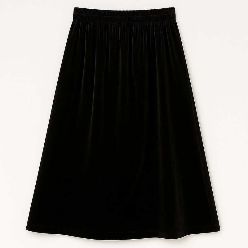 [Llevá 3 Pagá 2] Falda Midi Femenina de Chenilla y Terciopelo con Cintura Alta (¡Elegante y Minimalista!)