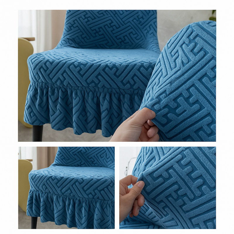 [Llevá 6 Pagá 3] Fundas de Lujo Elásticas Noele con Protección Antimanchas y Ajuste Perfecto (¡Transformá tus sillas en segundos!)