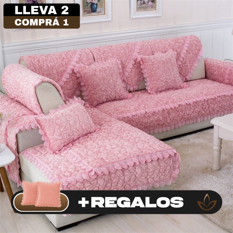 [Llevá 2 Pagá 1] Funda para Sofá Rosane en Algodón (¡Charme Sutil!) +2 Regalos: Fundas para Almohadones
